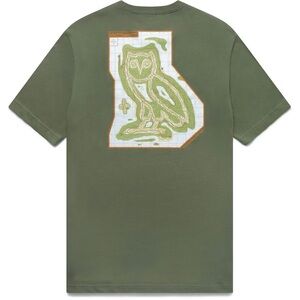 OVO October’s Very Own Trail T-Shirt SS21 Olive Green Graphic Owl Tee Size XX-L